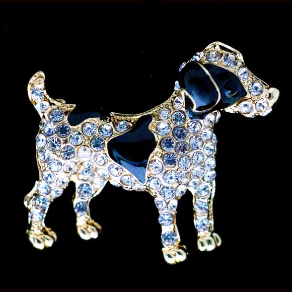 Betsey Johnson Jewelry - BETSEY JOHNSON ENAMEL CRYSTAL DOG BROOCH - JODXC1